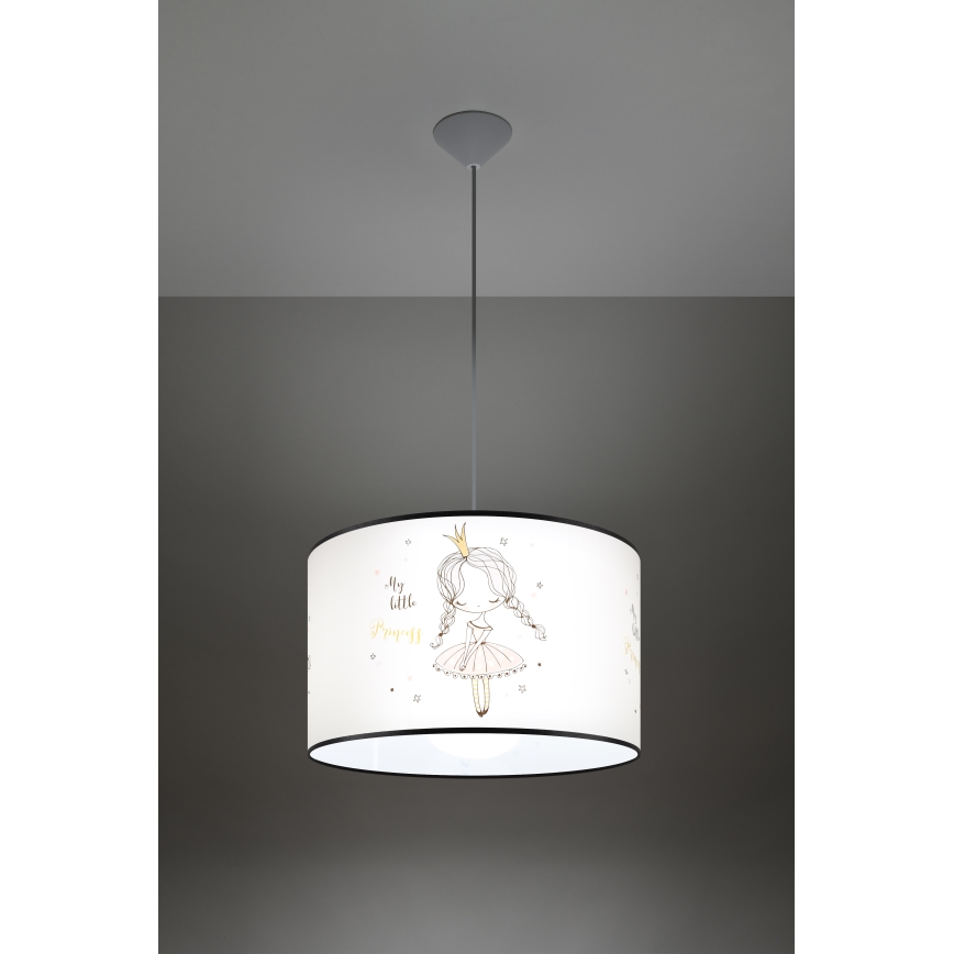 Candeeiro suspenso de criança PRINCESS 1xE27/15W/230V diâmetro 40 cm Princesa