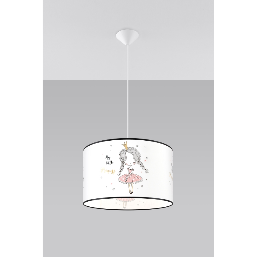 Candeeiro suspenso de criança PRINCESS 1xE27/15W/230V diâmetro 40 cm Princesa