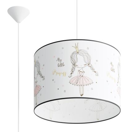 Candeeiro suspenso de criança PRINCESS 1xE27/15W/230V diâmetro 40 cm Princesa