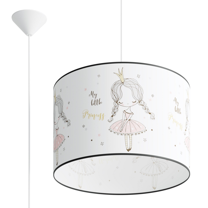 Candeeiro suspenso de criança PRINCESS 1xE27/15W/230V diâmetro 40 cm Princesa