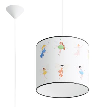 Candeeiro suspenso de criança FAIRY 1xE27/15W/230V diâmetro 30 cm fada