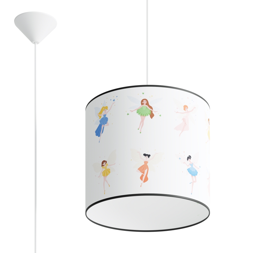 Candeeiro suspenso de criança FAIRY 1xE27/15W/230V diâmetro 30 cm fada