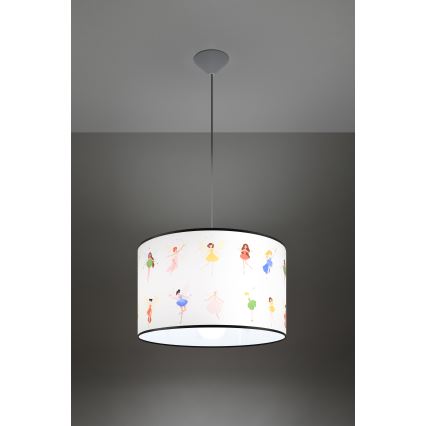 Candeeiro suspenso de criança FAIRY 1xE27/15W/230V diâmetro 40 cm fada