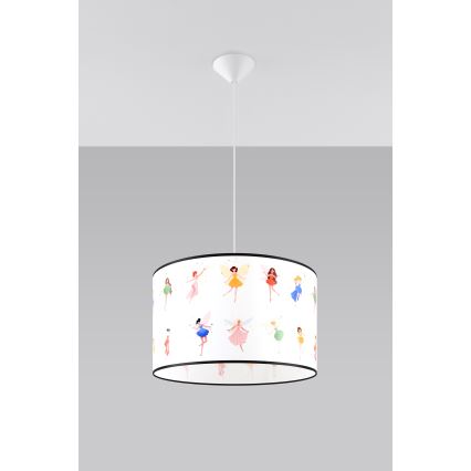 Candeeiro suspenso de criança FAIRY 1xE27/15W/230V diâmetro 40 cm fada