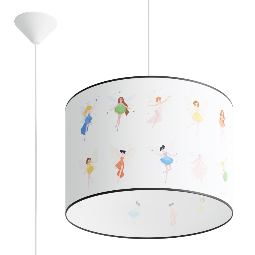 Candeeiro suspenso de criança FAIRY 1xE27/15W/230V diâmetro 40 cm fada