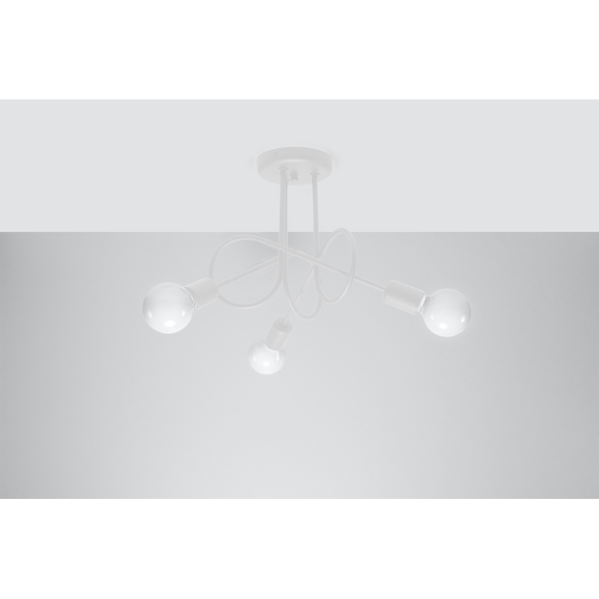 Candeeiro integrado LOOP 3xE27/15W/230V branco