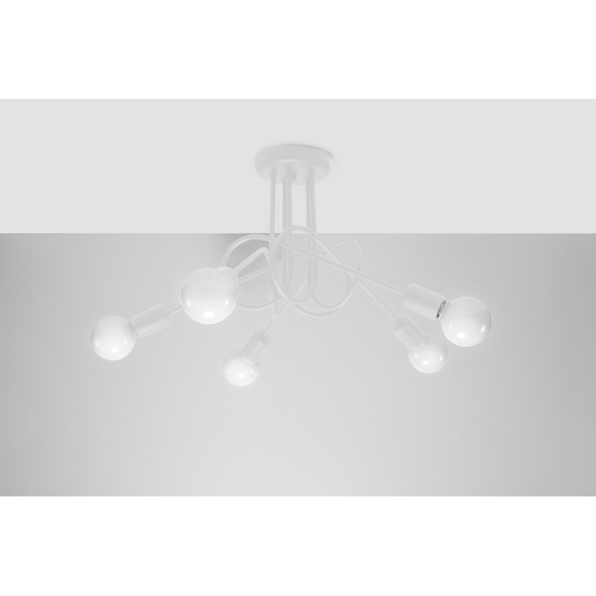 Candeeiro integrado LOOP 5xE27/15W/230V branco