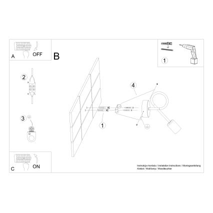 Candeeiro de parede LOOP 1xE27/15W/230V preto