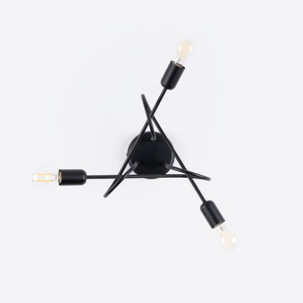 Candeeiro integrado LOOP 3xE27/15W/230V preto