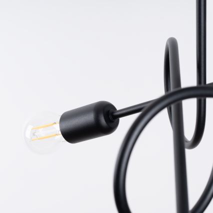 Candeeiro integrado LOOP 3xE27/15W/230V preto