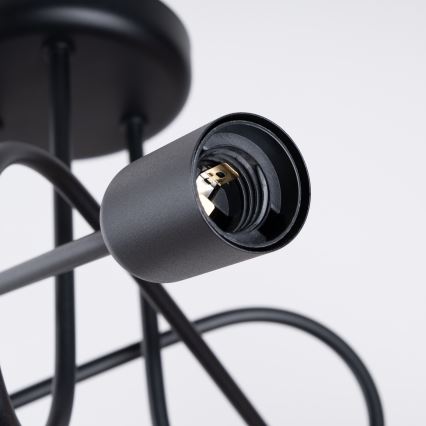Candeeiro integrado LOOP 3xE27/15W/230V preto