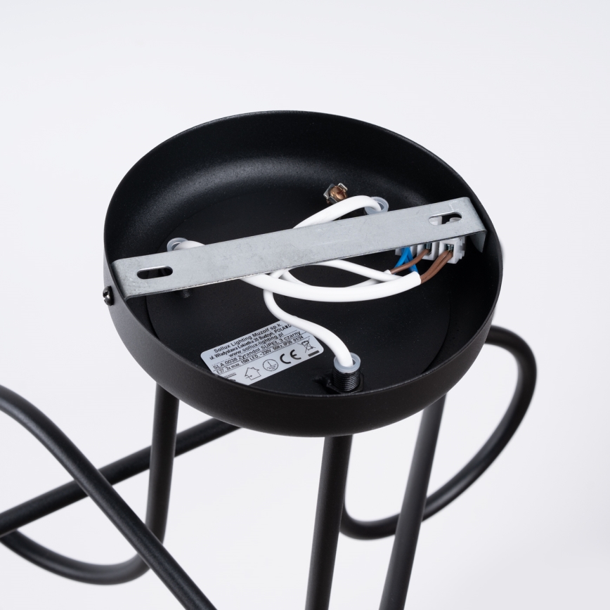 Candeeiro integrado LOOP 3xE27/15W/230V preto