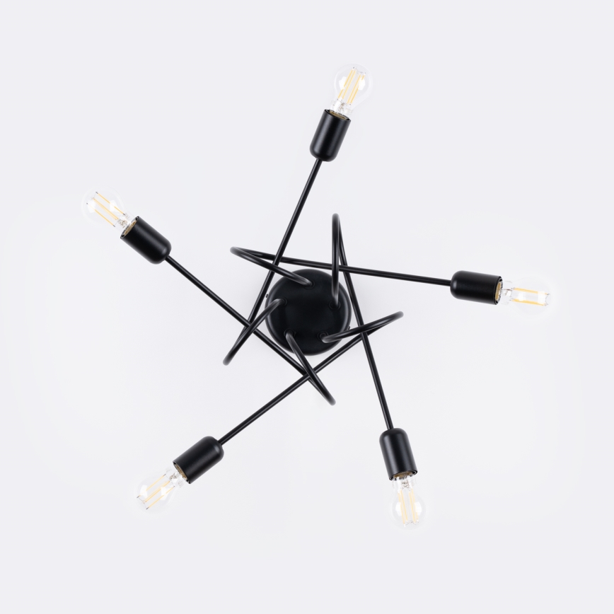 Candeeiro integrado LOOP 5xE27/15W/230V preto