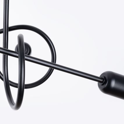 Candeeiro integrado LOOP 5xE27/15W/230V preto