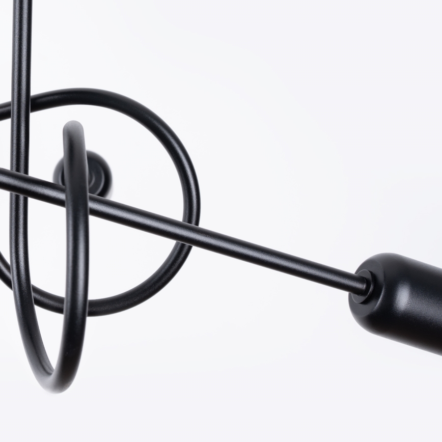 Candeeiro integrado LOOP 5xE27/15W/230V preto