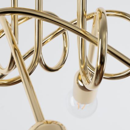 Candeeiro integrado LOOP 5xE27/15W/230V dourado