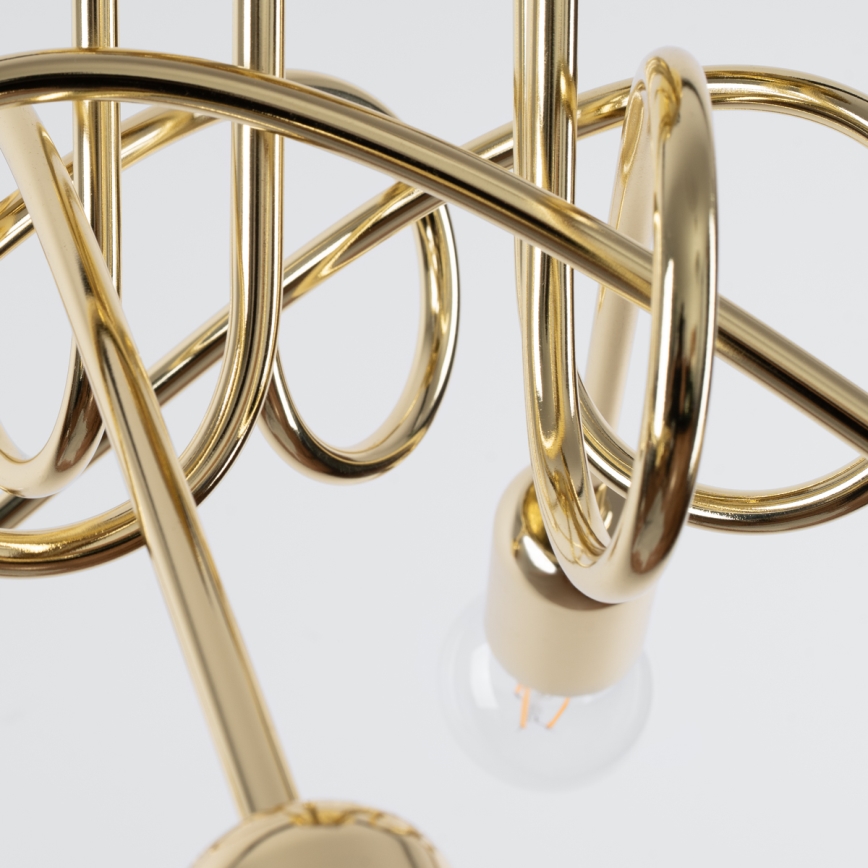 Candeeiro integrado LOOP 5xE27/15W/230V dourado