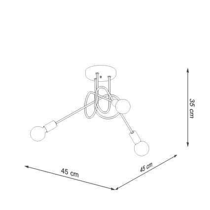 Candeeiro integrado LOOP 3xE27/15W/230V cromado brilhante