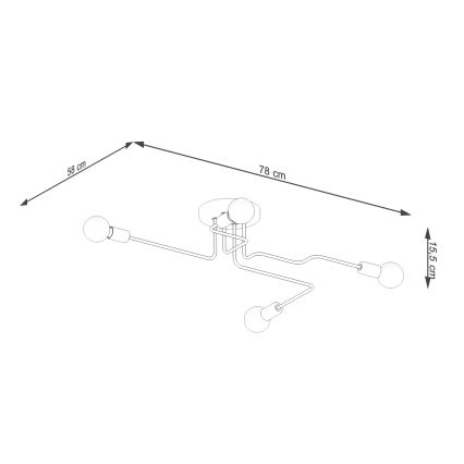 Candeeiro integrado VECTOR 4xE27/15W/230V branco