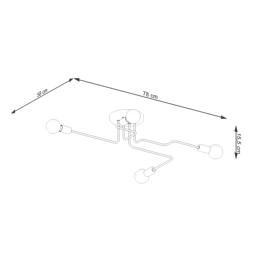 Candeeiro integrado VECTOR 4xE27/15W/230V branco