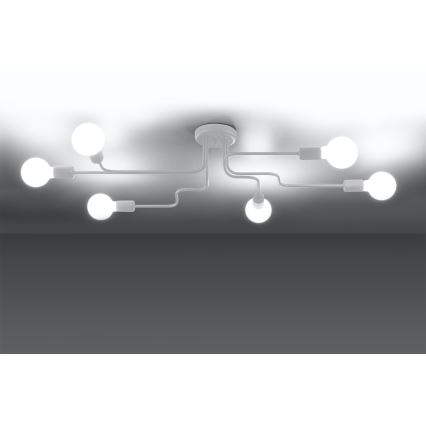 Candeeiro integrado VECTOR 6xE27/15W/230V branco