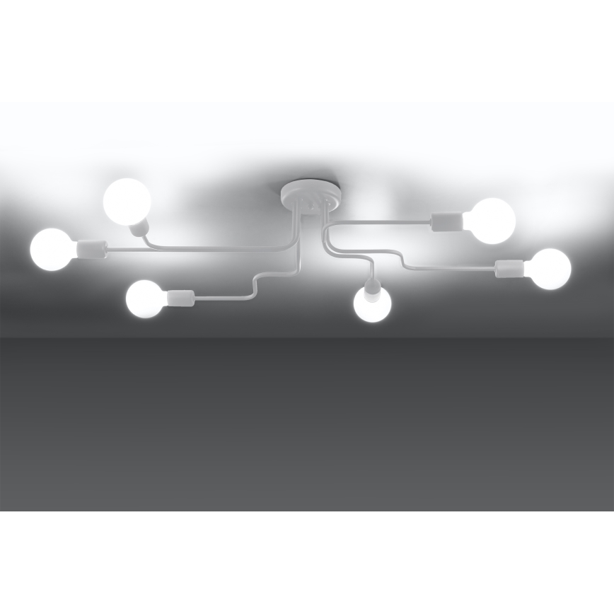 Candeeiro integrado VECTOR 6xE27/15W/230V branco