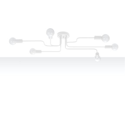 Candeeiro integrado VECTOR 6xE27/15W/230V branco