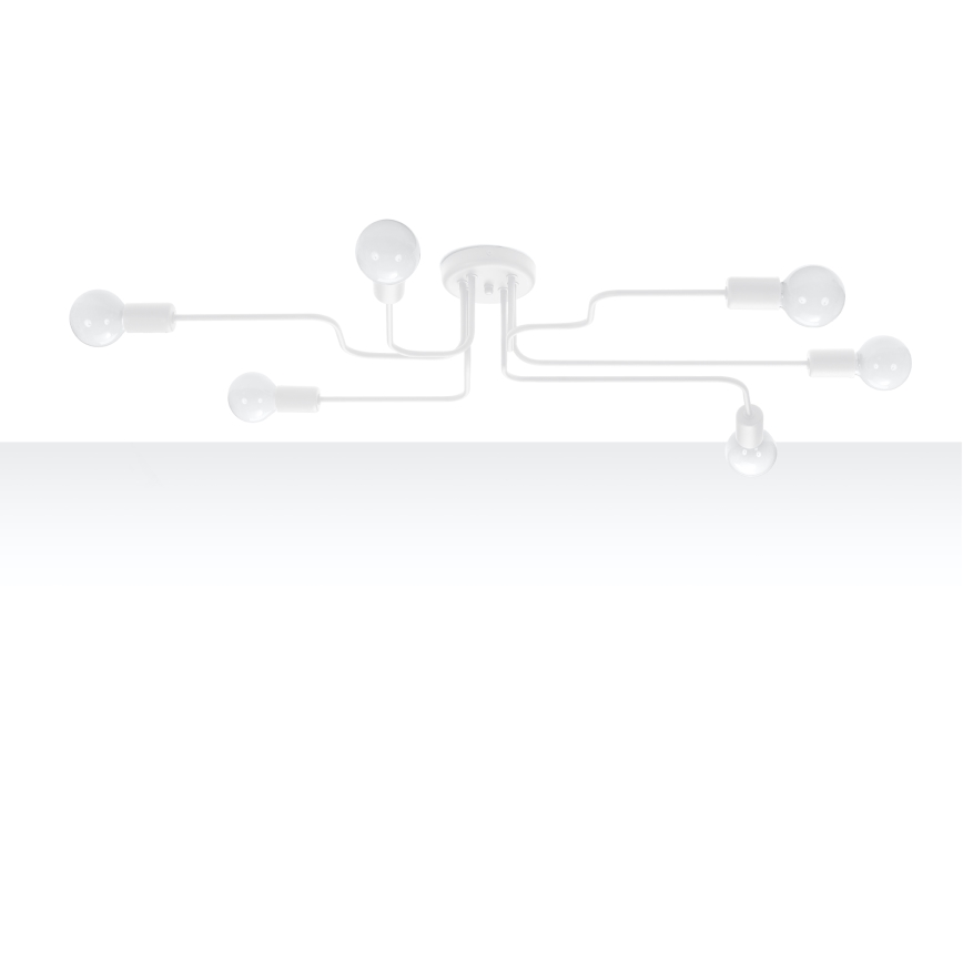 Candeeiro integrado VECTOR 6xE27/15W/230V branco