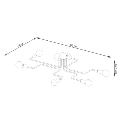 Candeeiro integrado VECTOR 6xE27/15W/230V branco