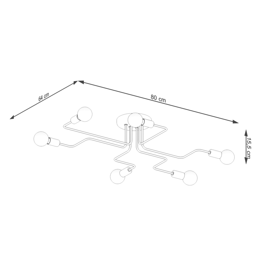 Candeeiro integrado VECTOR 6xE27/15W/230V branco