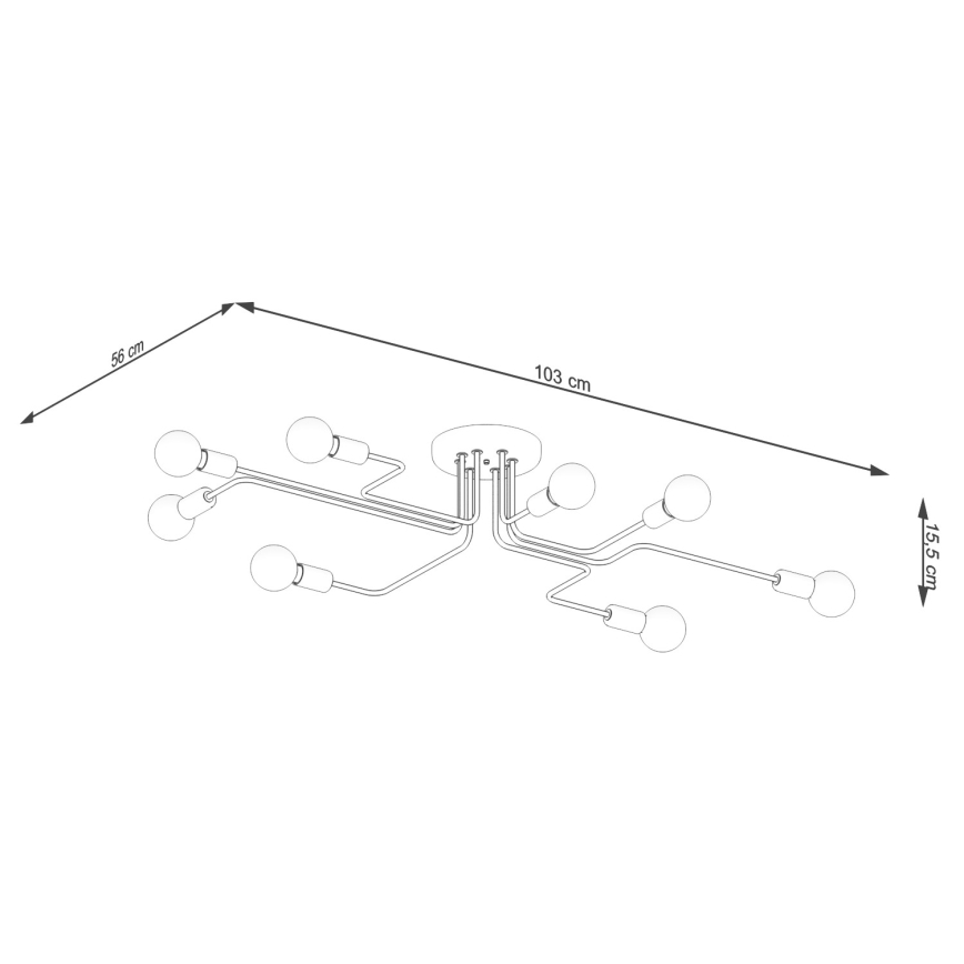 Candeeiro integrado VECTOR 8xE27/15W/230V branco