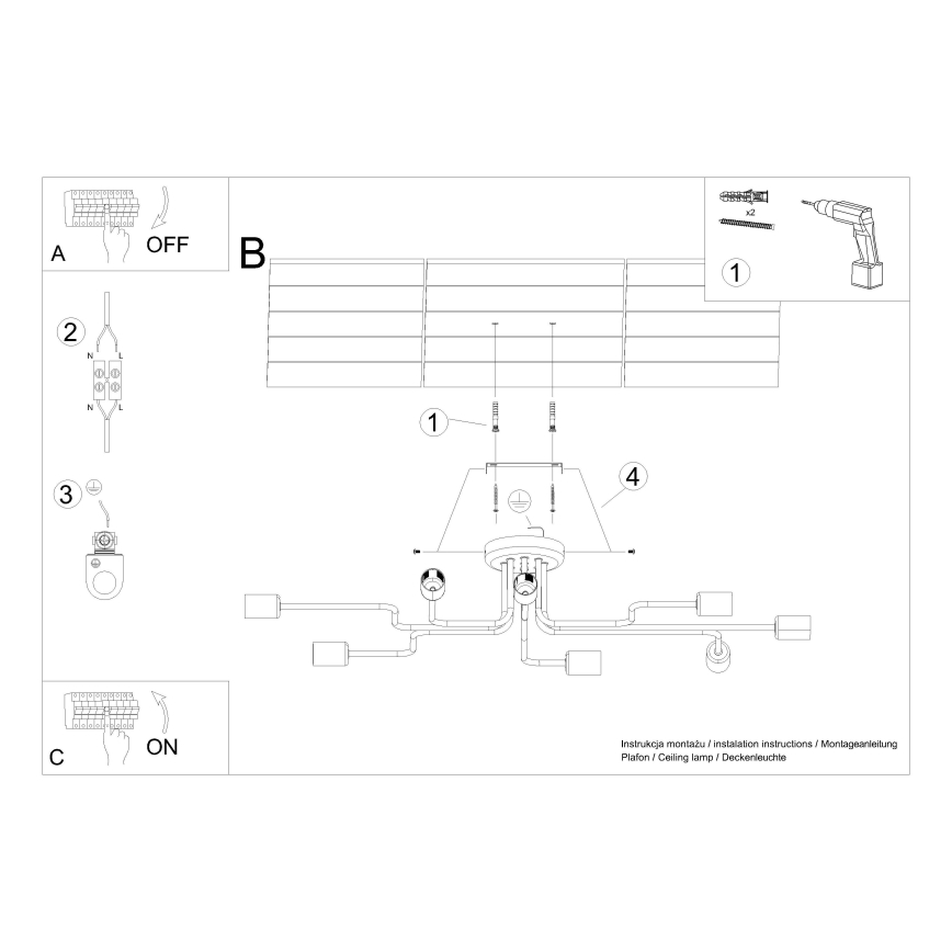 Candeeiro integrado VECTOR 8xE27/15W/230V branco