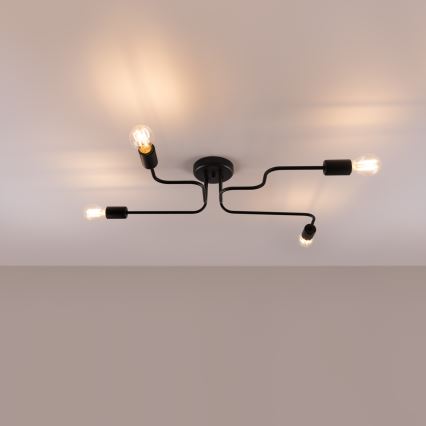 Candeeiro integrado VECTOR 4xE27/15W/230V preto