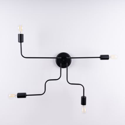 Candeeiro integrado VECTOR 4xE27/15W/230V preto