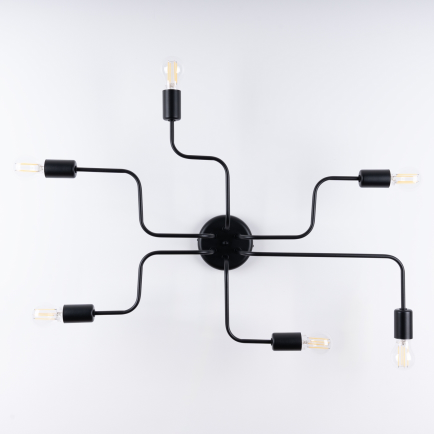 Candeeiro integrado VECTOR 6xE27/15W/230V preto