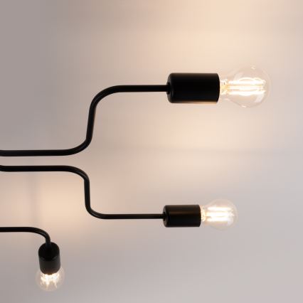 Candeeiro integrado VECTOR 6xE27/15W/230V preto