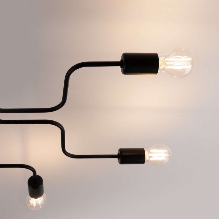 Candeeiro integrado VECTOR 6xE27/15W/230V preto