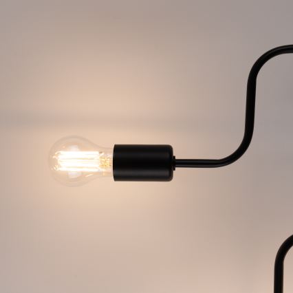 Candeeiro integrado VECTOR 6xE27/15W/230V preto
