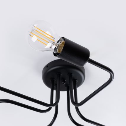 Candeeiro integrado VECTOR 6xE27/15W/230V preto