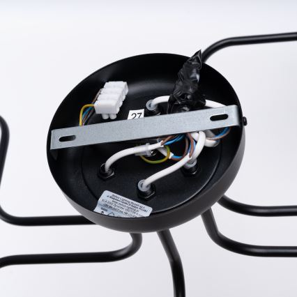 Candeeiro integrado VECTOR 6xE27/15W/230V preto