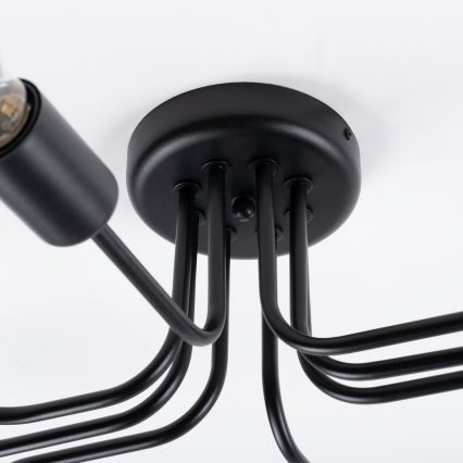 Candeeiro integrado VECTOR 8xE27/15W/230V preto
