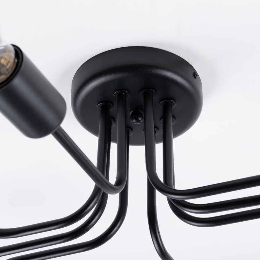 Candeeiro integrado VECTOR 8xE27/15W/230V preto