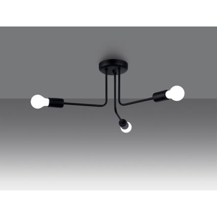 Candeeiro suspenso NORAH 3xE27/15W/230V preto