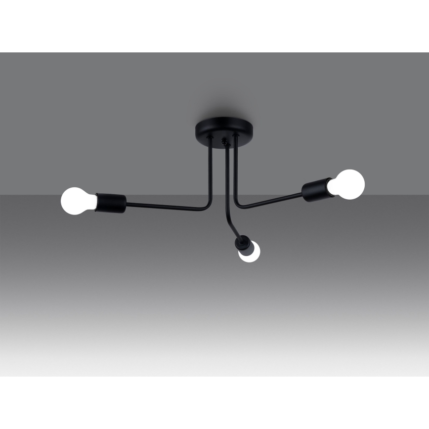 Candeeiro suspenso NORAH 3xE27/15W/230V preto