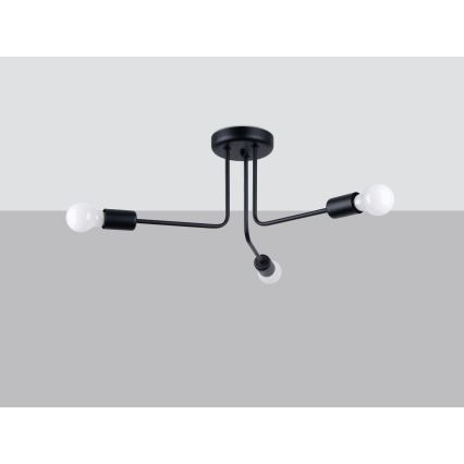 Candeeiro suspenso NORAH 3xE27/15W/230V preto