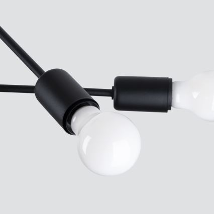 Candeeiro suspenso NORAH 4xE27/15W/230V preto