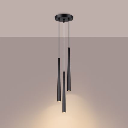 Candeeiro suspenso BLISS 3xG9/8W/230V preto