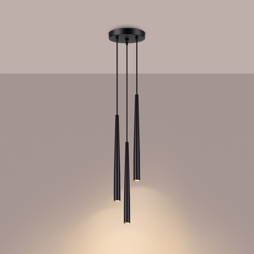 Candeeiro suspenso BLISS 3xG9/8W/230V preto