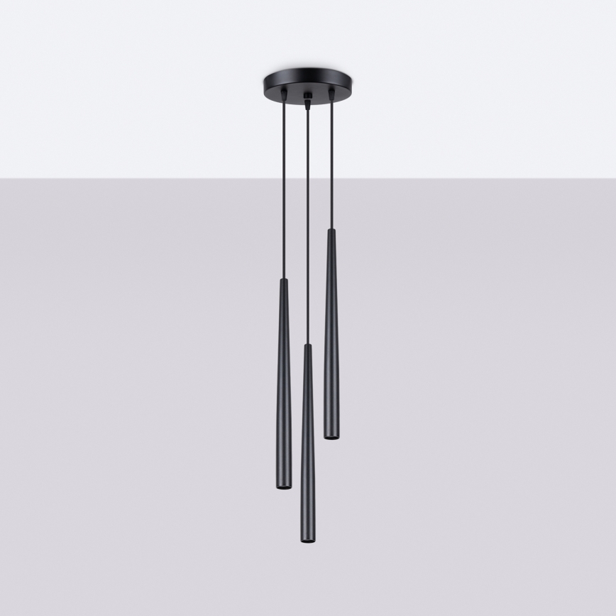 Candeeiro suspenso BLISS 3xG9/8W/230V preto
