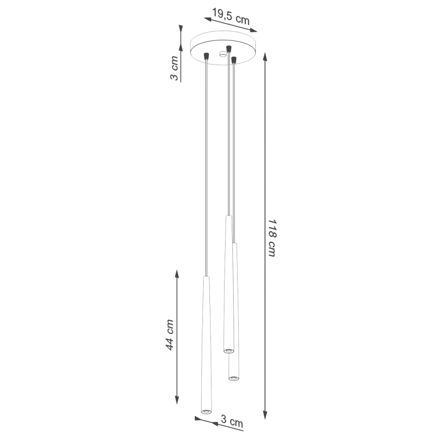 Candeeiro suspenso BLISS 3xG9/8W/230V preto